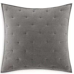 Vera Wang Gray Velvet Euro Shams Set of 2 26x26 New NWT Pillow Covers Luxury Set